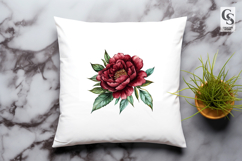 Dark Red Peony Flower Clipart PNG Product Image 2