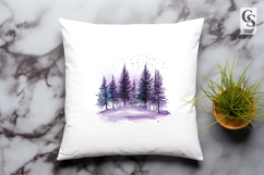 Winter Forest Landscape Sublimation Clipart PNG Product Image 2