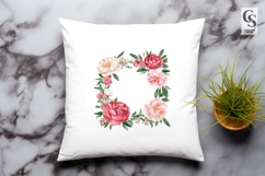 Peony Floral Frame Clipart Sublimation PNG Product Image 2