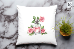 Perfume Bottle With Roses Clipart Sublimation PNG Product Image 2