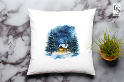 Cozy Winter Cabin Clipart PNG Product Image 2