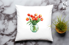 Tulip Flower Vase Set clipart sublimation png Product Image 2