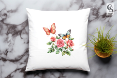 Rose and Butterfly Clipart Sublimation PNG Product Image 2
