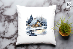 Cozy Winter Cabin Sublimation Clipart PNG Product Image 2