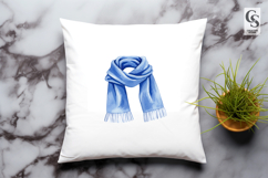 Blue Winter Scarf Clipart Sublimation PNG Product Image 2