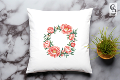 Peach Floral Wreath Clipart Sublimation PNG Product Image 2