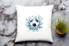 Watercolor Soccer Floral Clipart Sublimation PNG Product Image 2