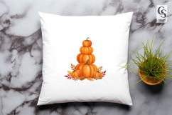 Stacked Pumpkin Arrangement Clipart Sublimation PNG Product Image 2