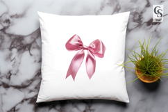 Pink Satin Ribbon Bow Clipart Sublimation PNG Product Image 2