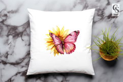 Sunflower Butterfly Clipart Sublimation PNG Product Image 3