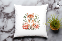 Floral Shiba Inu Dog Clipart Sublimation PNG Product Image 2