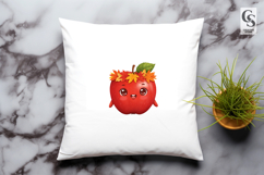 Cute Red Apple Face Clipart PNG Product Image 2