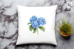Blue Hydrangea Flower Clipart PNG Product Image 2