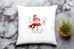 Red Scarf Snowman Clipart Sublimation PNG Product Image 3