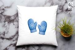 Blue Winter Mittens Clipart Sublimation PNG Product Image 2