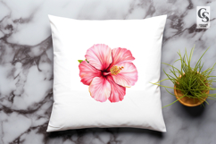 Pink Hibiscus Flower Sublimation Clipart PNG Product Image 2