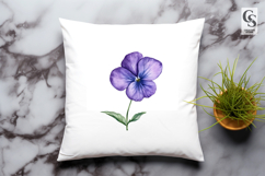 Purple Pansy Flower Sublimation Clipart PNG Product Image 2