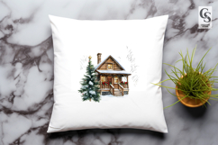 Cozy Winter Cabin Clipart Sublimation PNG Product Image 3