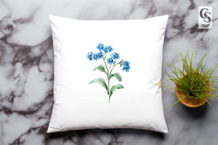 Forget Me Not Flower Clipart PNG Product Image 2
