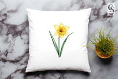 Yellow Daffodil Flower Clipart Sublimation PNG Product Image 2