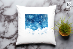 Blue Snowflake Background Clipart Sublimation PNG Product Image 2