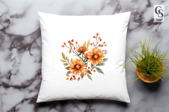 Orange Flowers Clipart Sublimation PNG Product Image 2