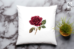 Red Rose Flower Clipart Sublimation PNG Product Image 2