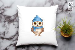 Cute Winter Owl Clipart Sublimation PNG Product Image 2