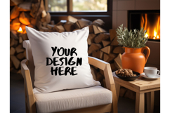 Christmas Pillow Mockup Blank White Pillow Winter Decorate Product Image 1