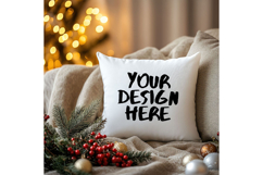 Christmas Pillow Mockup Blank White Pillow Winter Decorate Product Image 1
