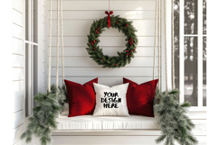Christmas Pillow Mockup Blank White Pillow Winter Decorate Product Image 1