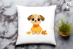 Cute Autumn Baby Puppy Clipart Sublimation PNG Product Image 3