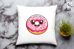 Kawaii Pink Donut Clipart with Sprinkles PNG Product Image 2