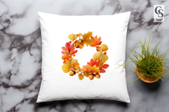 Autumn Leaf Wreath Clipart with Acorns and Fall Colors Product Image 3