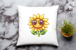 Cute Sunflower Clipart PNG Sublimation Product Image 2