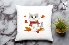 Autumn Cat Clipart PNG Product Image 3