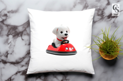 Cute Puppy Driving Bumper Car Clipart Sublimation PNG Product Image 3