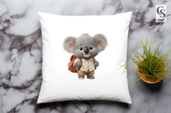 Cute Koala with Backpack Clipart Sublimation Product Image 3