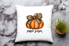 Leopard Bow Pumpkin Clipart PNG Product Image 3