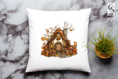 Autumn Cottage House Clipart PNG Product Image 3