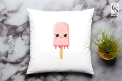 Cute Kawaii Pink Popsicle Ice Cream Clipart Sublimation PNG Product Image 2