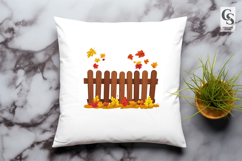 Autumn Wooden Fence Clipart Sublimation PNG Product Image 3
