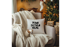 Christmas Pillow Mockup Blank White Pillow Winter Decorate Product Image 1