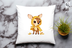 Cute Autumn Deer Clipart Sublimation PNG Product Image 2