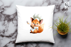 Cute Chef Fox Clipart Sublimation PNG Product Image 3