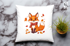 Cute Autumn Fox Clipart Sublimation PNG Product Image 3