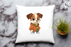 Adorable Cartoon Puppy Dog in Jacket Clipart Product Image 3