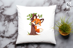 Cute Fox Tree Clipart | Woodland Fox Sublimation PNG Product Image 3