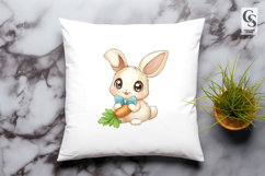 Cute Bunny with Carrot Clipart Sublimation PNG Product Image 3