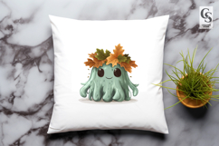 Cute Ghost with Fall Leaves Clipart PNG Product Image 3